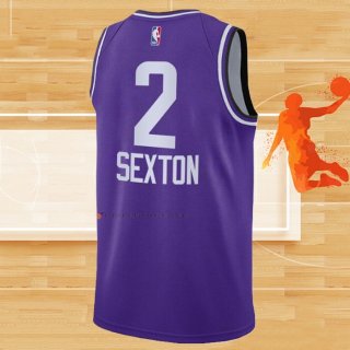 Camiseta Utah Jazz Collin Sexton NO 2 Ciudad 2023-24 Violeta