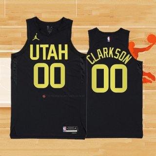 Camiseta Utah Jazz Jordan Clarkson NO 00 Statement 2022-23 Negro
