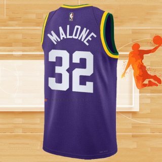 Camiseta Utah Jazz Karl Malone NO 32 Classic 2023-24 Violeta
