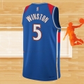 Camiseta Washington Wizards Cassius Winston NO 5 Ciudad 2021-22 Azul