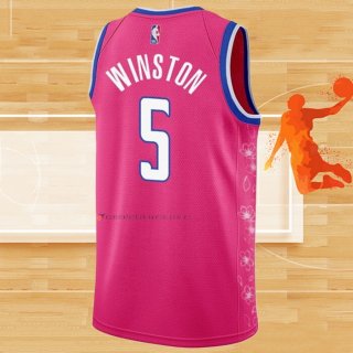 Camiseta Washington Wizards Cassius Winston NO 5 Ciudad 2022-23 Rosa